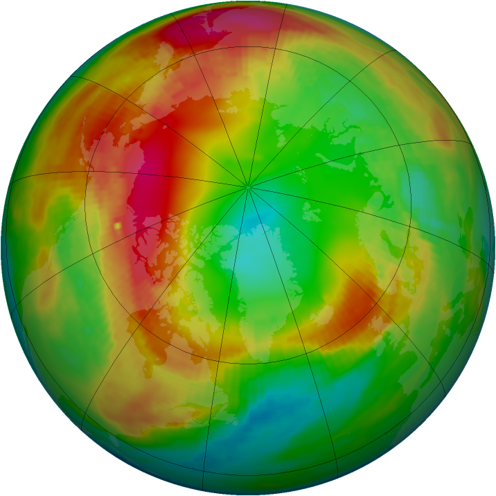 Arctic ozone map for 06 February 1984